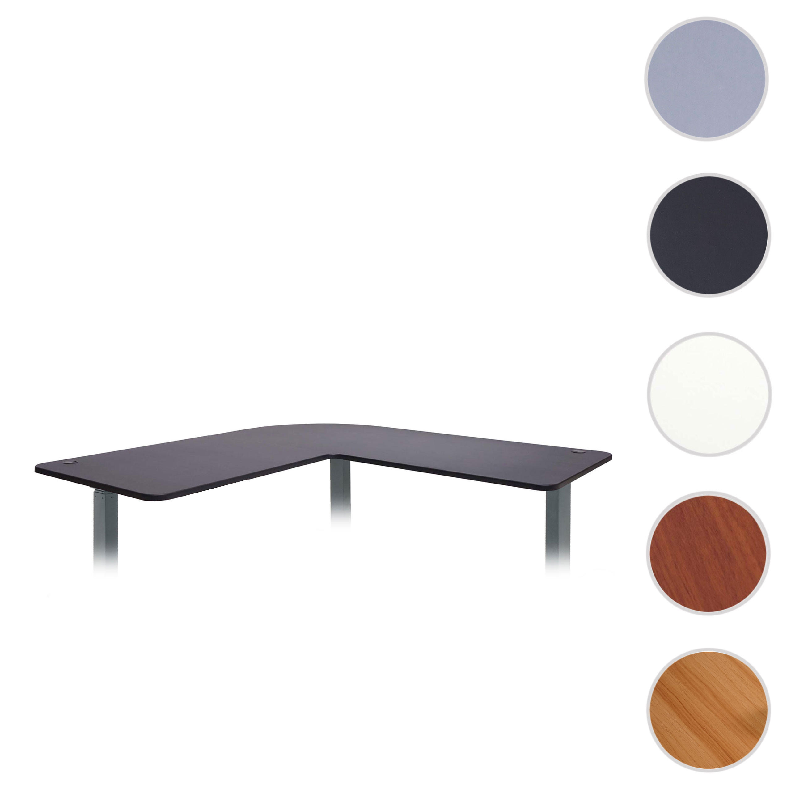 TISCHPLATTE FÜR ECK-SCHREIBTISCH Schwarz - Schwarz, Holz (97/177/2cm) - MCW