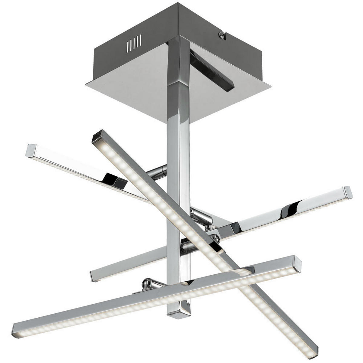 LED DECKENLEUCHTE Chrom Silber verstellbar - Silberfarben, Metall (51/51/36cm) - Esto