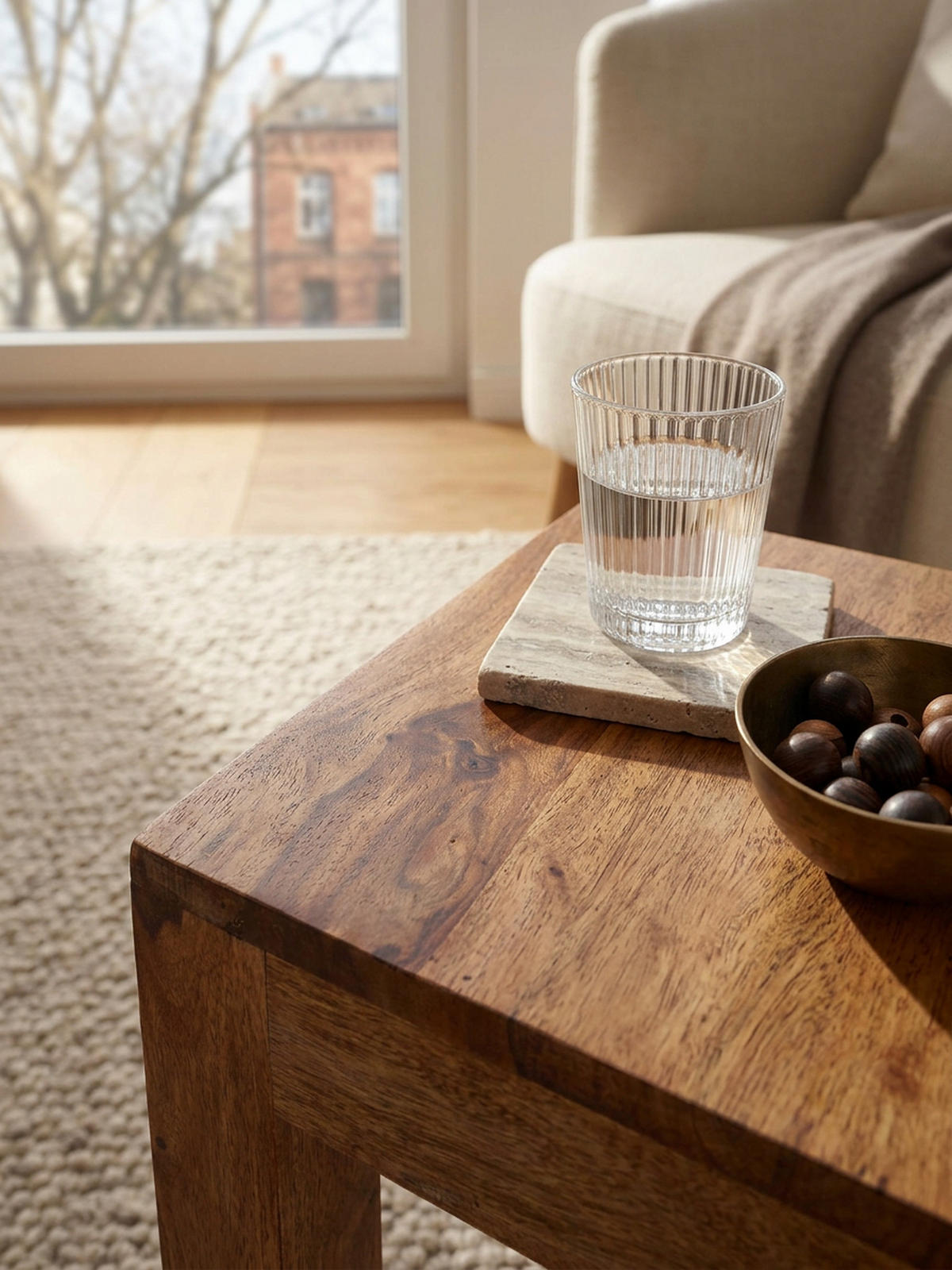 COUCHTISCH Massivholz Handgefertigt Edelholz Design, Braun 35x35x45 cm - Braun, Holz (35/35/45cm) - KADIMA DESIGN