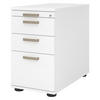 STANDCONTAINER - mit Hängeregistratur 80/42,8/72 cm in Weiß Streifengriff (Kunststoff) - Weiß, Holzwerkstoff (42.8/72/80cm) - bümö