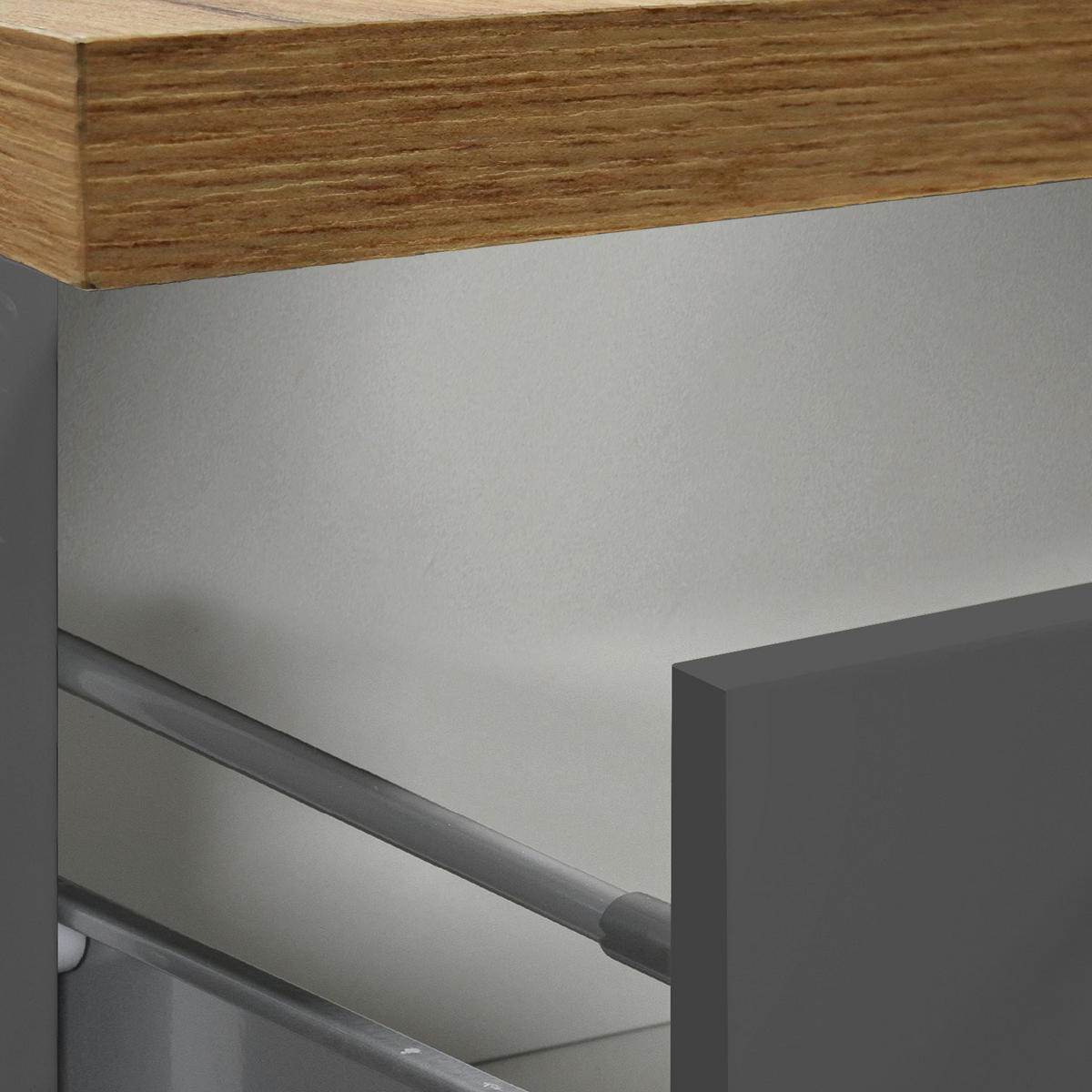 KÜCHENSCHRANK Anthrazit, Eiche 60/30/165 cm - Eichefarben/Anthrazit, Holzwerkstoff (30/165/60cm) - DMORA