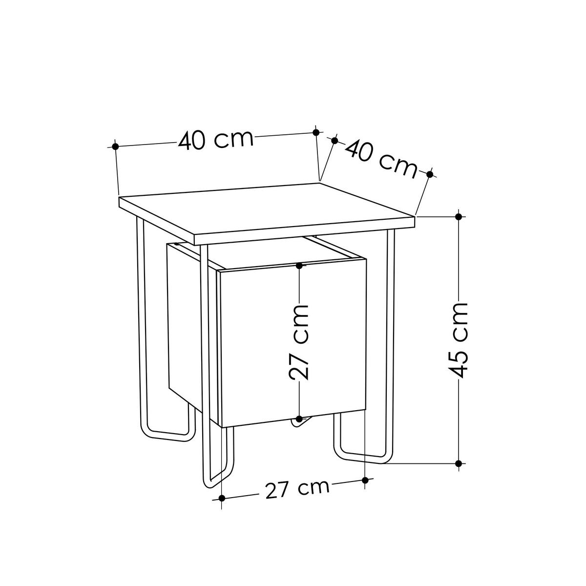NACHTTISCH Acres Eiche 45/40/40 cm - Eichefarben, Holzwerkstoff (40/45/40cm) - Decortie