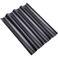 BAGUETTE-BACKFORM 4 Mulden 38 x 33 cm Schwarz - Schwarz, Metall (38/2/33cm)