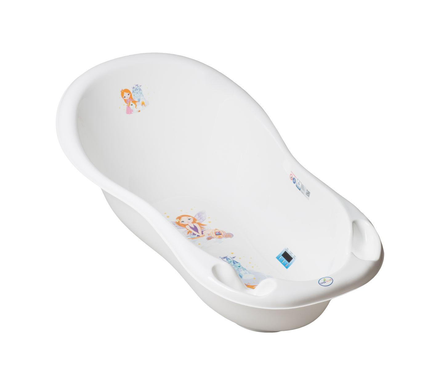BABYBADEWANNE Marea Prinzessin 102 cm weiß 102 cm, Thermometer, Ablagefächer - Weiß, Kunststoff (52/102cm) - Chipolino