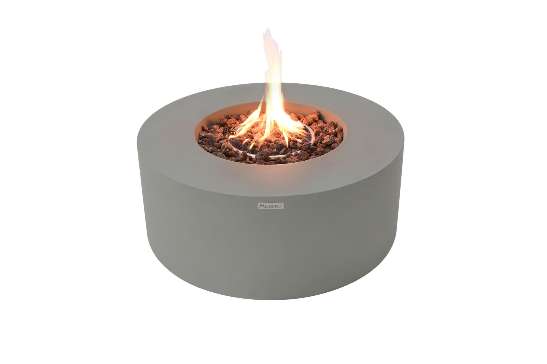 FEUERTISCH Tramore Gasfeuerstelle aus GFRC-Beton 87/87/36 cm - Hellgrau, Stein (87/37/87cm) - Elementi