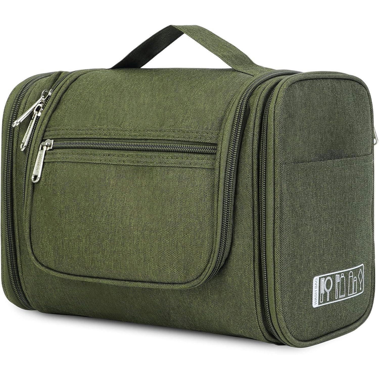 KULTURTASCHE zum Aufhängen Dunkelgrün 27 x 15,5 x 59 cm - Olivgrün, Textil (5/2/5cm)