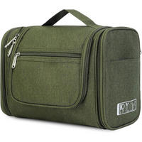 KULTURTASCHE zum Aufhängen Dunkelgrün 27 x 15,5 x 59 cm - Olivgrün, Textil (5/2/5cm)