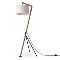 STEHLEUCHTE Gallow Fl Canvas - Weiß/Naturfarben, Holz (50/49/160cm) - Paco Home