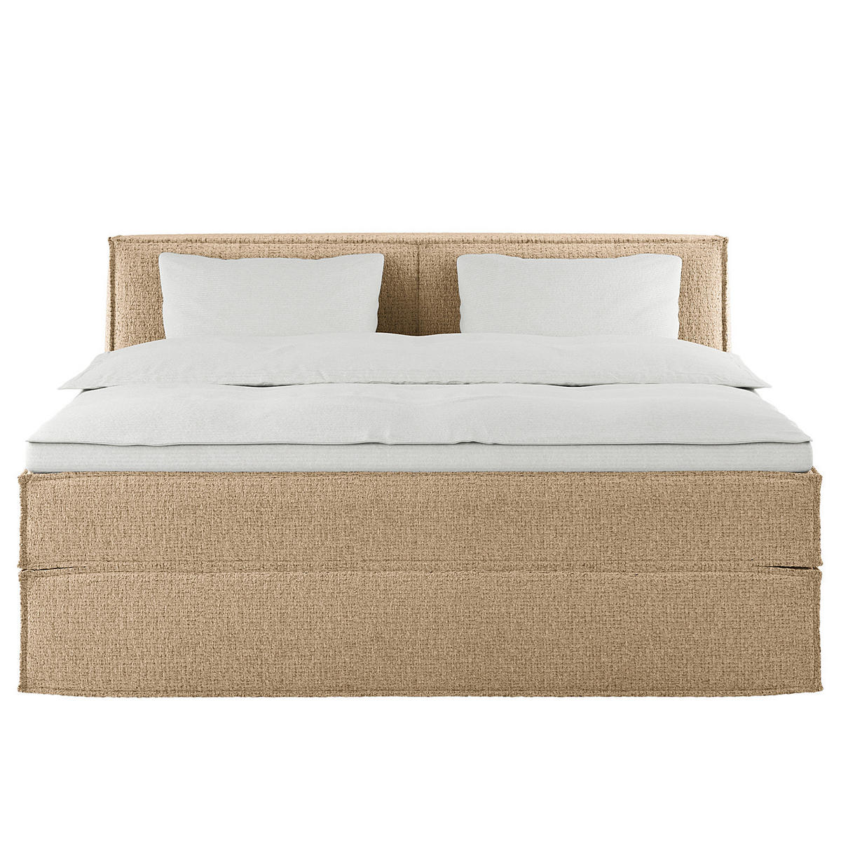 BOXSPRINGBETT mit Kopfteil - Premium - Beige, Textil (180/200cm) - home24