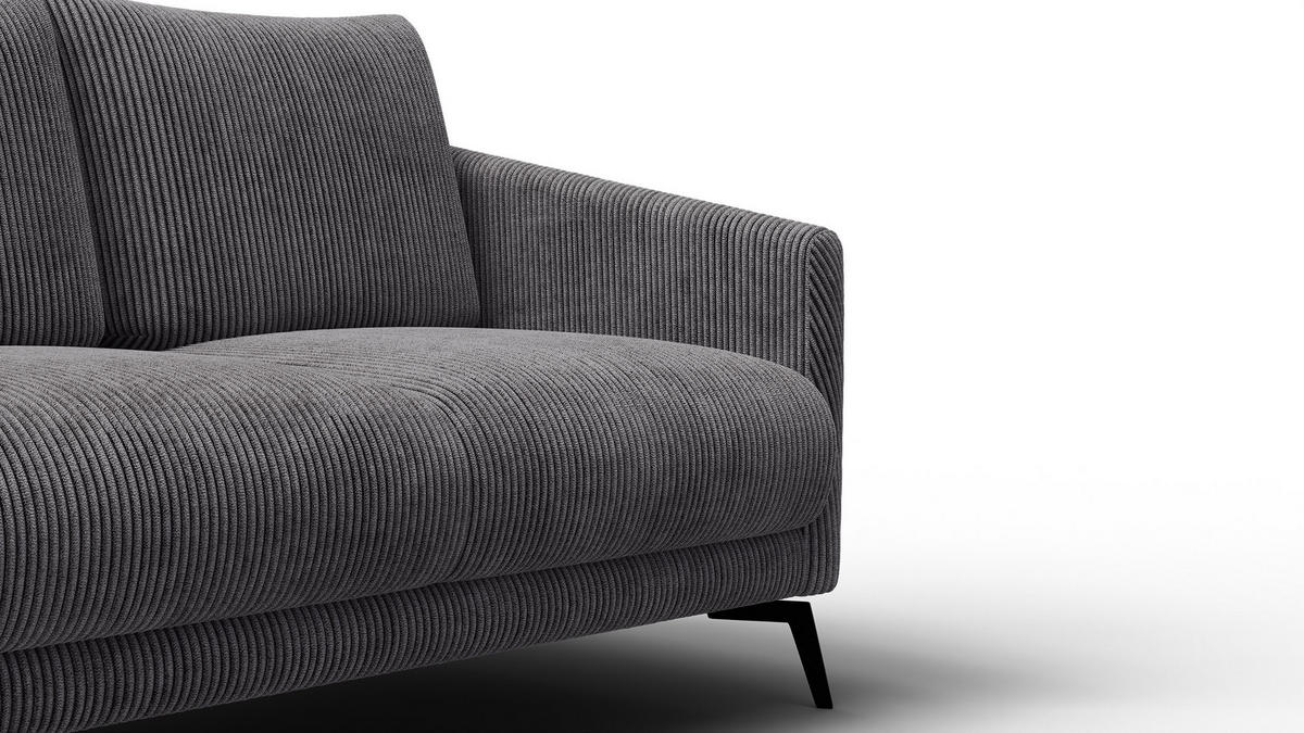 SOFA VILT 2-Sitzer, dunkelgrau - Dunkelgrau/Schwarz, Holzwerkstoff/Textil (142/89/94cm) - Courtois Laville