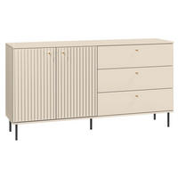 SIDEBOARD CALETTO Beige 160 cm - Beige/Goldfarben, Holzwerkstoff/Metall (160/84.8/40cm) - Selsey