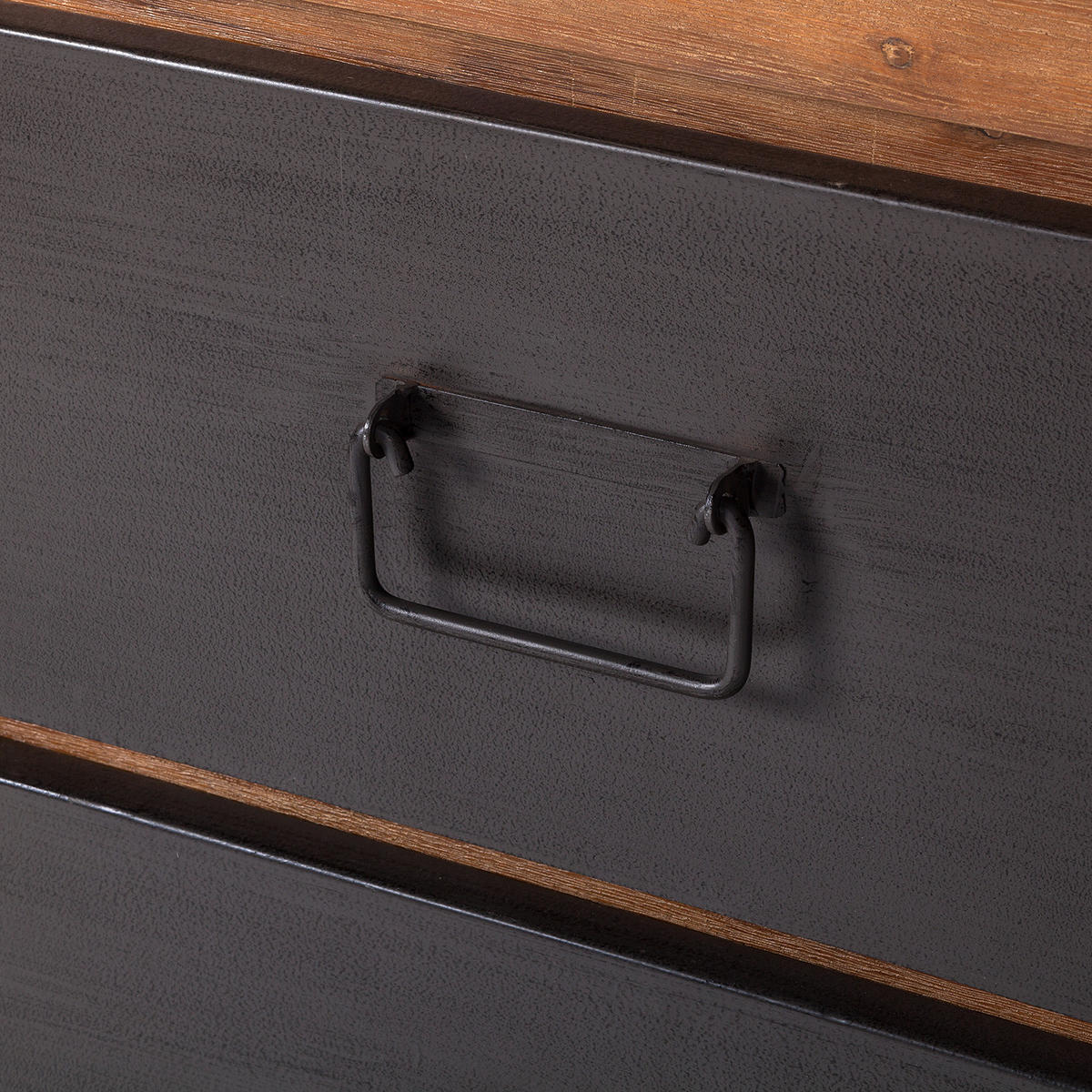 SIDEBOARD - 3 Schubladen, Akazie massiv / Metall - Akaziefarben, Holz (150/80/45cm) - home24