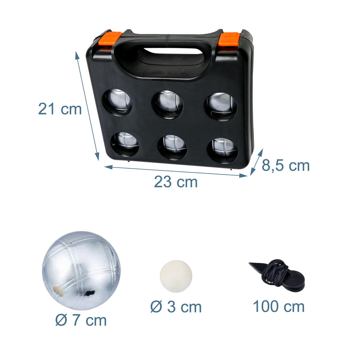 GUĽÔČKY na boules - viacfarebná, kov/drevo (23/21cm) - Relaxdays