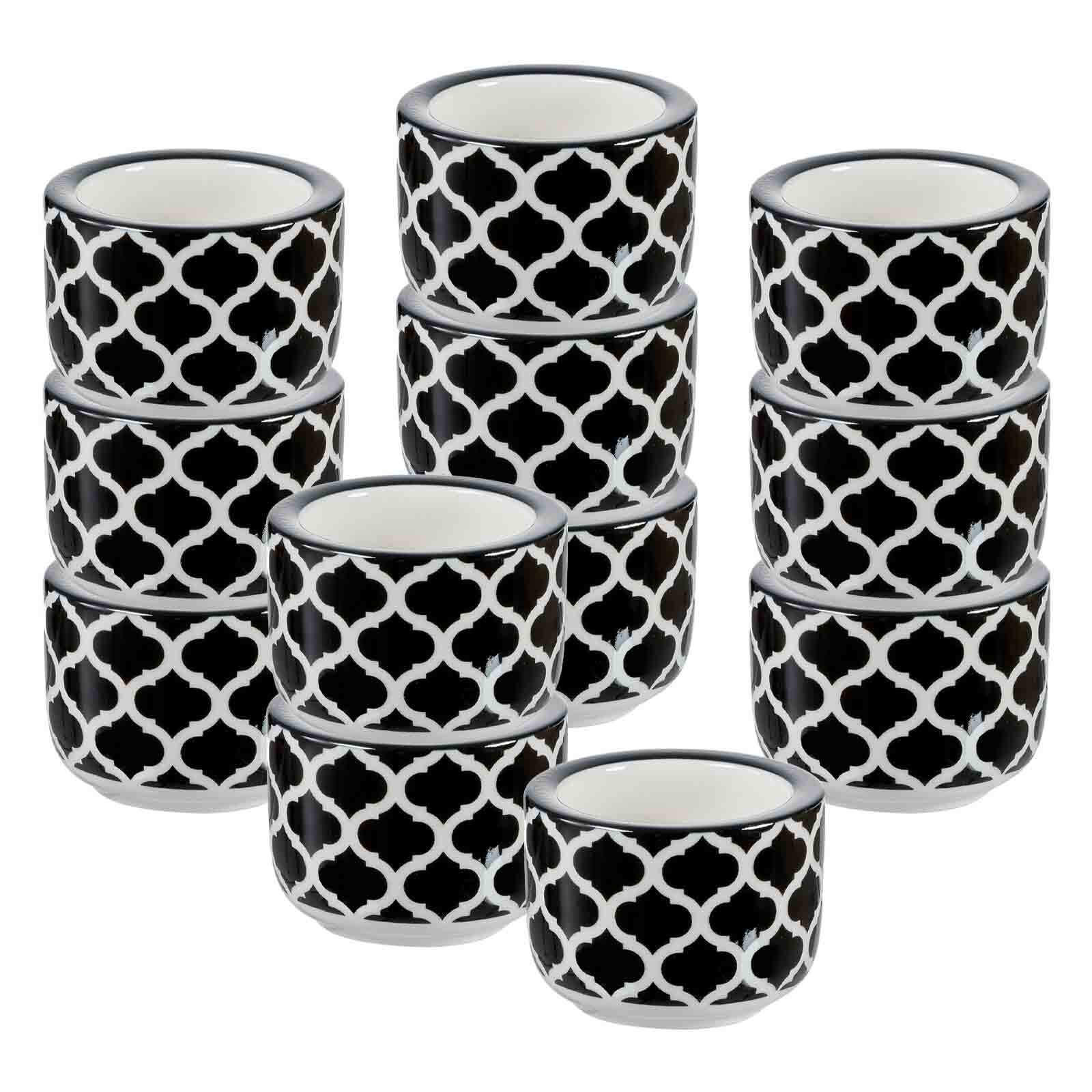 TEELICHTHALTER Takeo Stripes schwarz-weiß ø 6 cm 12er Set - Schwarz/Weiß, Keramik (4cm) - Ritzenhoff Breker