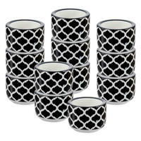 TEELICHTHALTER Takeo Stripes schwarz-weiß ø 6 cm 12er Set - Schwarz/Weiß, Keramik (4cm) - Ritzenhoff Breker