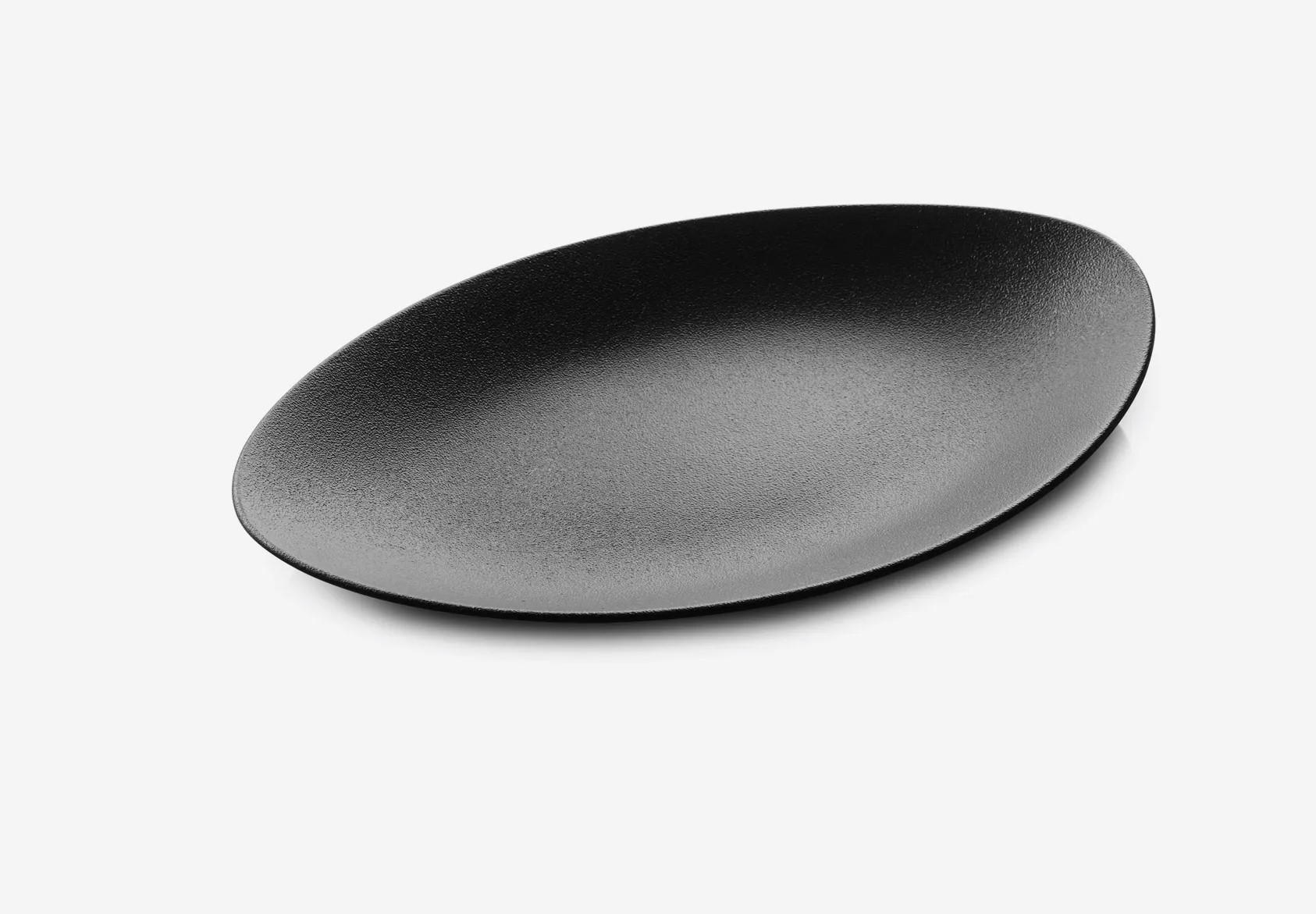 SERVIERTELLER EQUINOXE 35 cm Gusseisener optik - Schwarz, Keramik (22.3/4/35cm) - Revol Porcelaine France