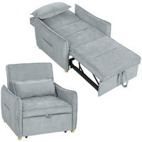 SCHLAFSESSEL DE-14630 3-in-1 Klick-Klack, breite Sitzfläche Grau - Grau, Textil (84/87/88cm) - ComfortXL