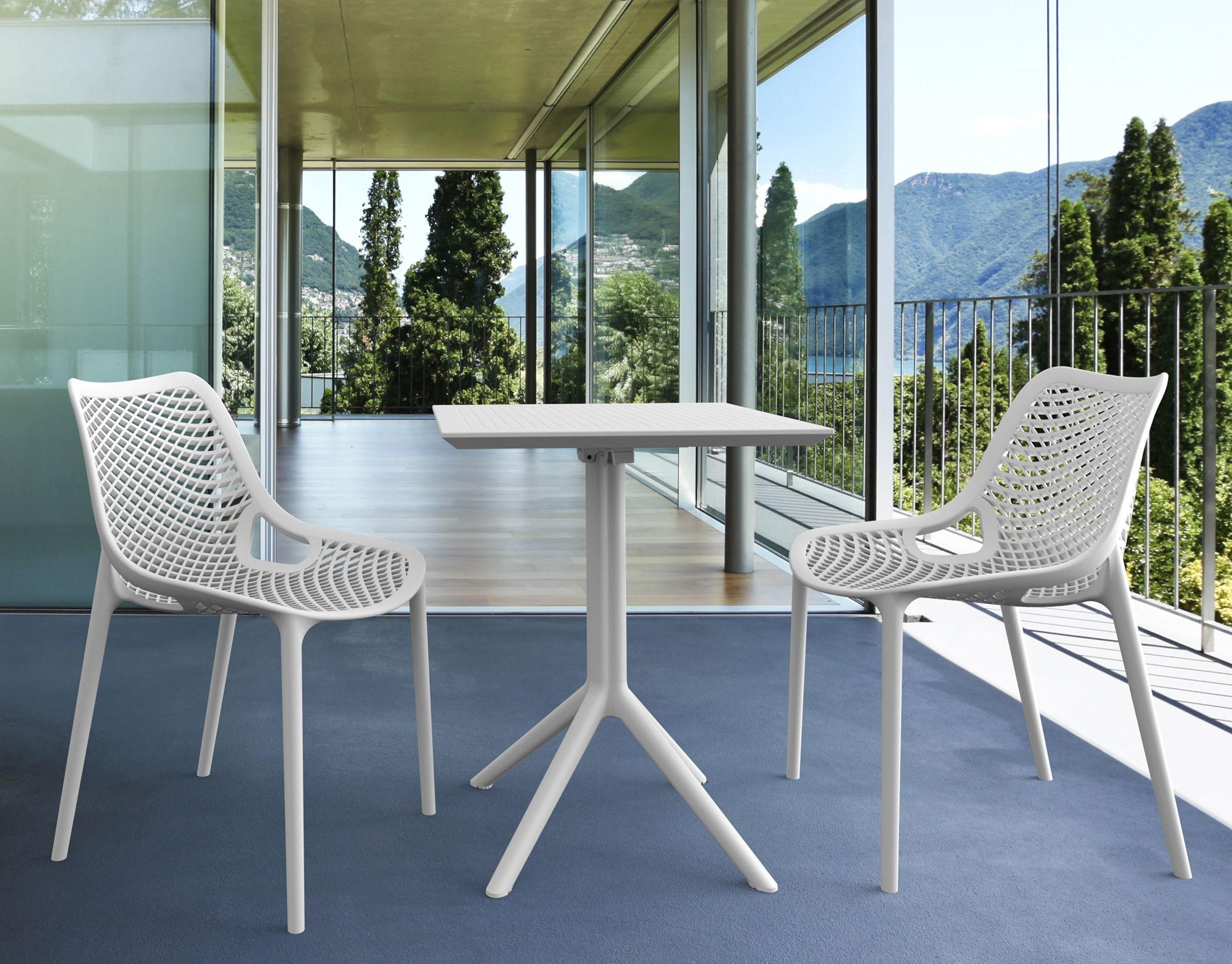 GARTENTISCH eckig 60/60/74 cm Kunststoff weiß - Weiß, Kunststoff (60/60/74cm) - CLP