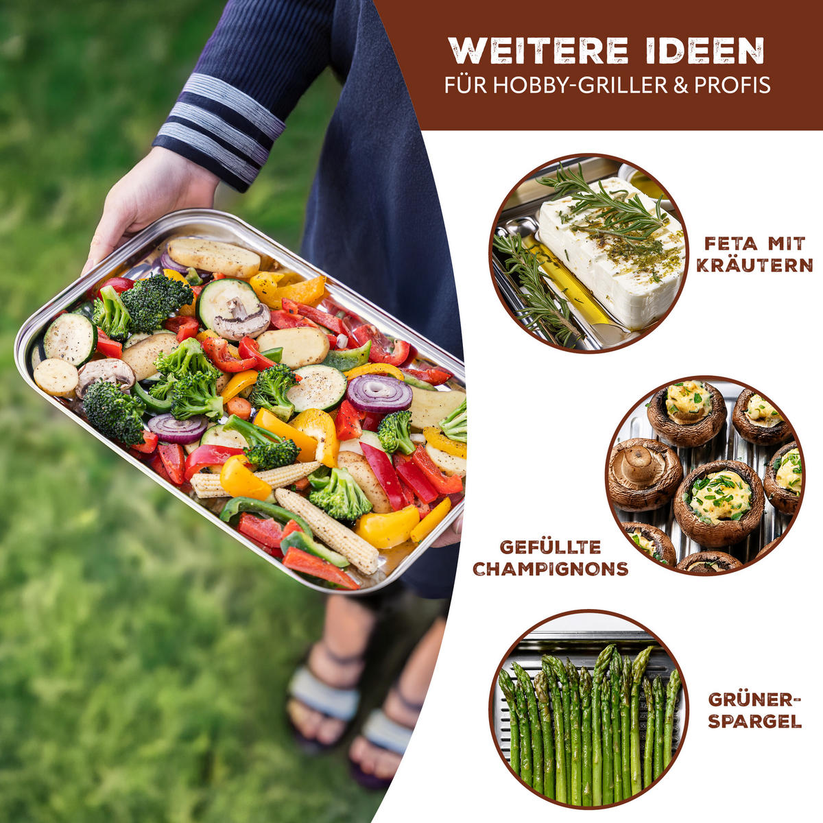 GRILLSCHALE 4er-Set, silber, Edelstahl - Edelstahlfarben, Metall (35/2.5/24.5cm) - bremermann