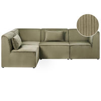 COLȚAR modul cu 4 locuri pe partea dreaptă verde reps reiat Lemvig - verde, material textil (250/166cm) - Beliani