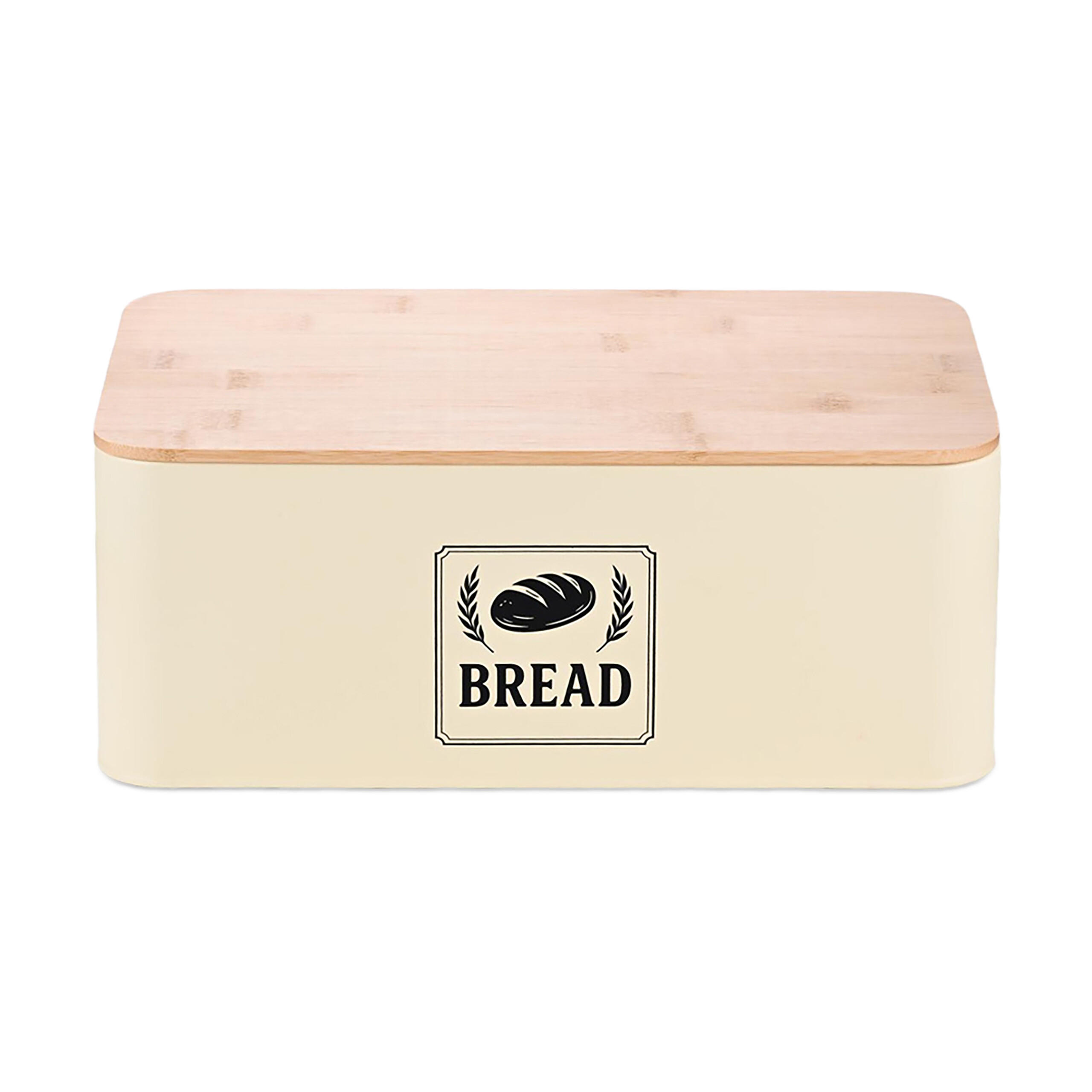 BROTKASTEN - Beige, Holz/Metall (33/13.5/18cm) - Relaxdays