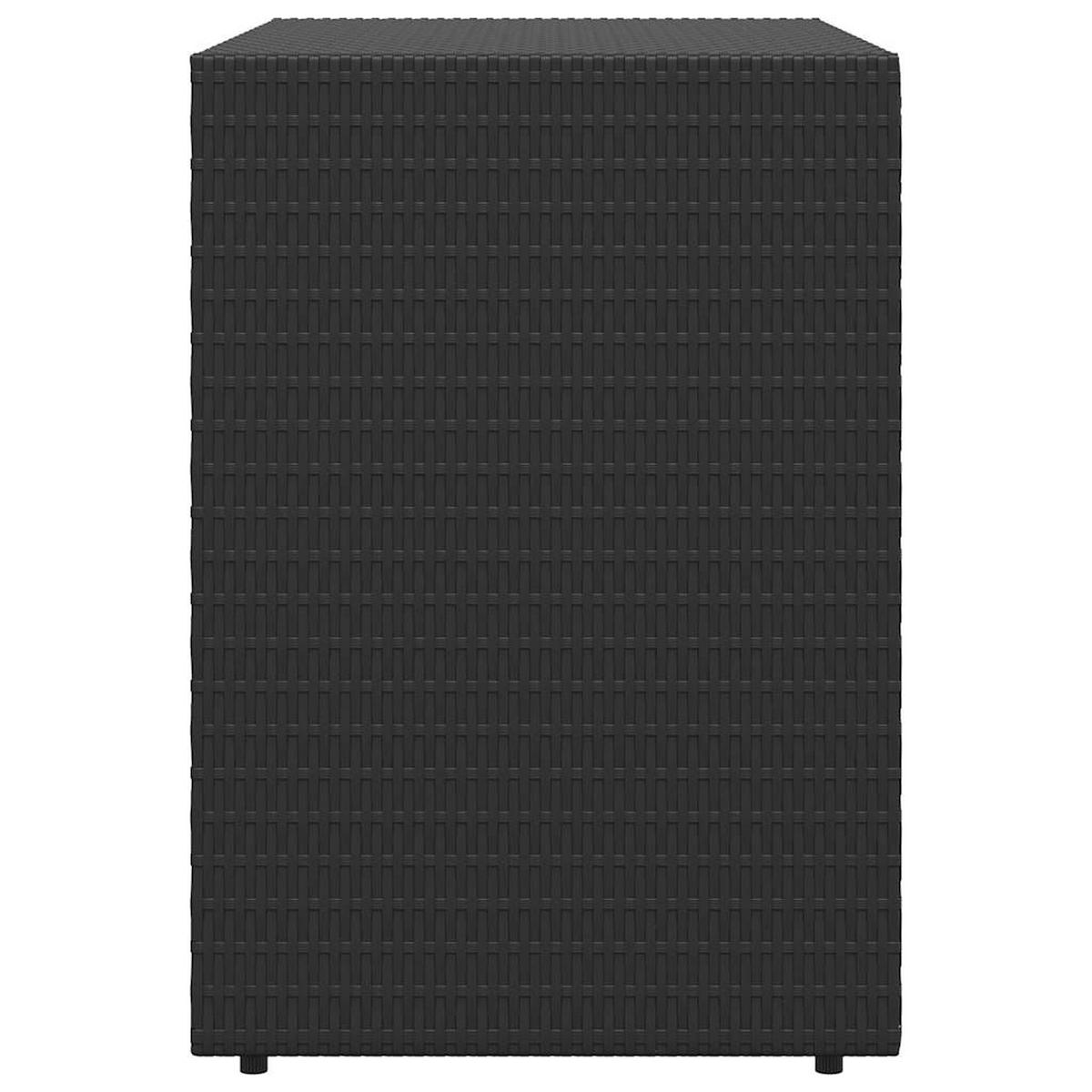 GARTENSCHRANK Schwarz 100/55,5/80 Cm Poly Rattan - Schwarz, Holzwerkstoff (55.5/80/100cm) - vidaXL
