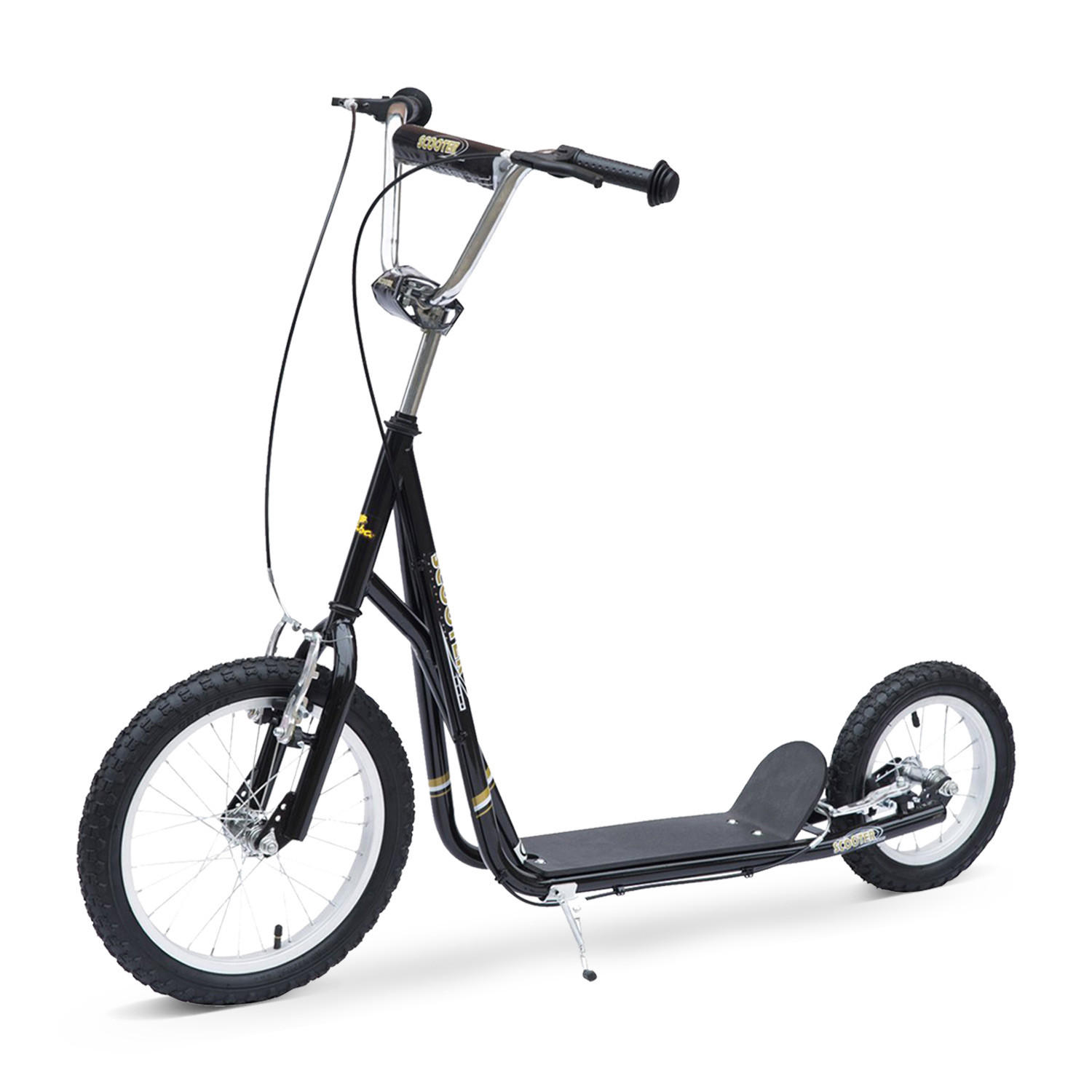 KINDERSCOOTER DE-16939 All-Terrain mit großen Luftreifen Schwarz - Schwarz, Metall (135/58/100cm) - ComfortXL