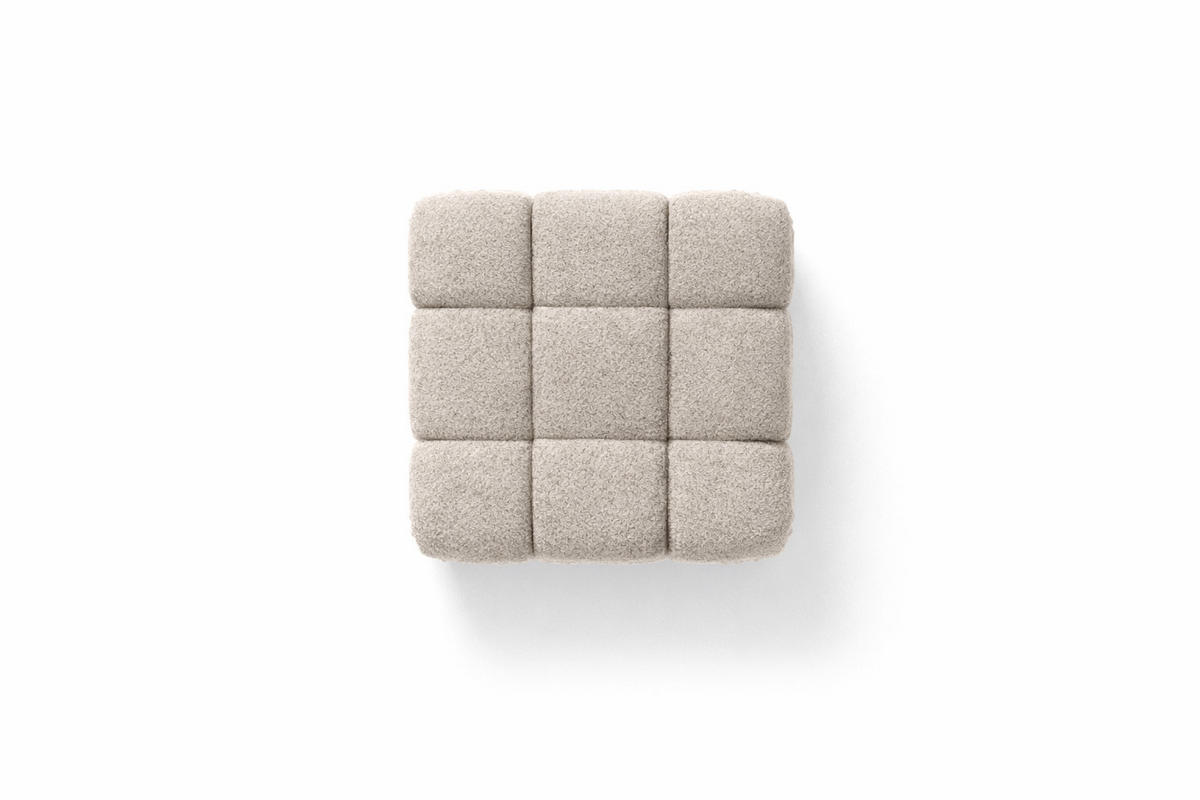 HOCKER Modularer, Bouclé-Stoff Abriamo, Beige, Selia - Beige, Holz (95/40/95cm) - Kaiser Möbel