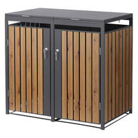 MÜLLTONNENBOX 2er Anthrazit-Eichenoptik - Dunkelbraun, Metall (132/120/80cm) - ML-DESIGN