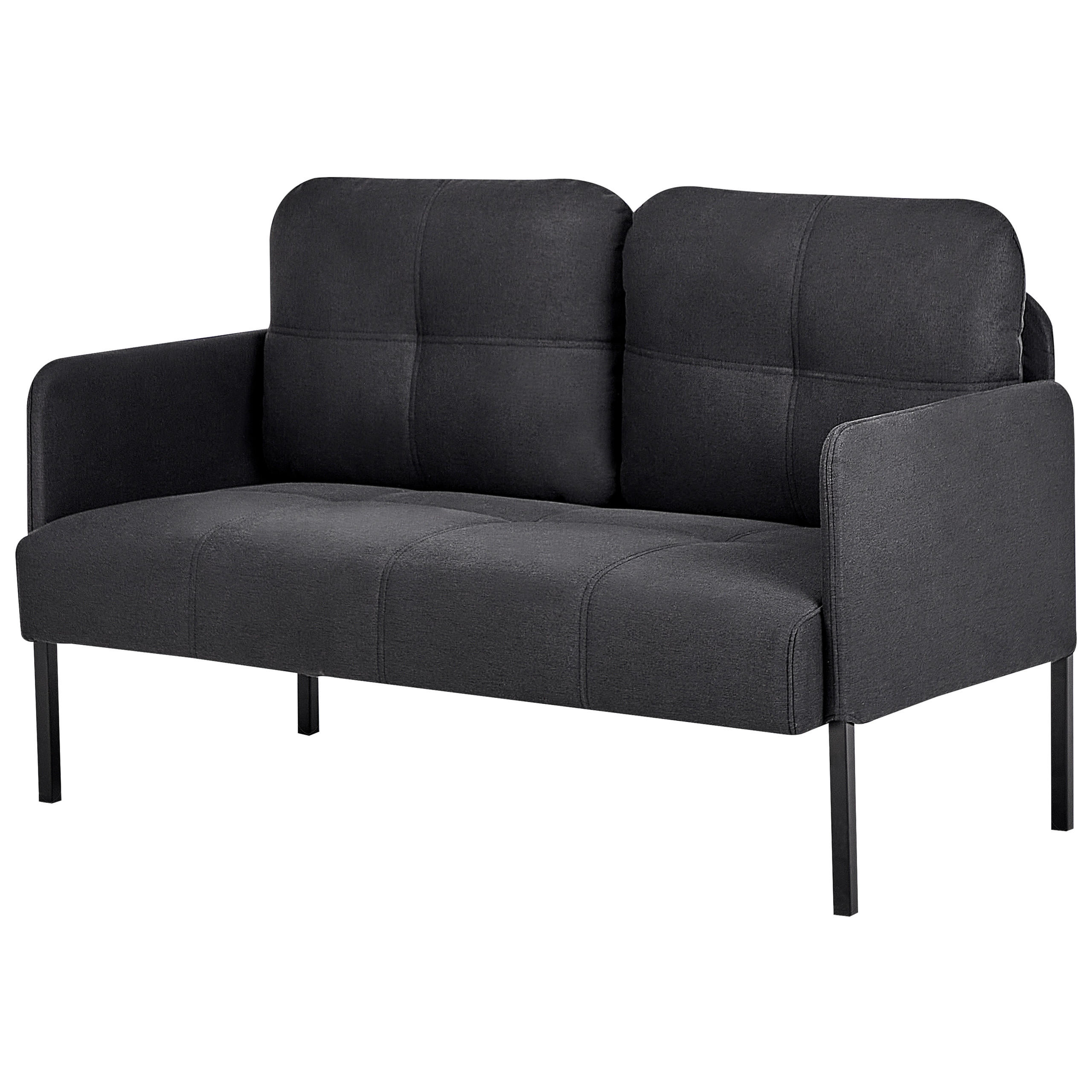 2-SITZER-SOFA dunkelgrau Lahti - Dunkelgrau/Schwarz, Textil (124/70/70cm) - Beliani