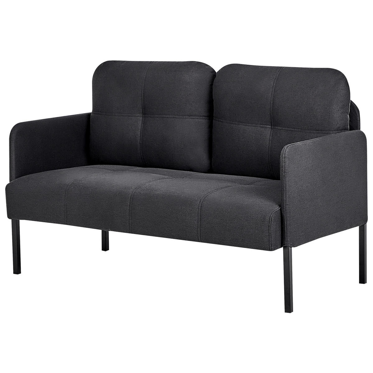 2-SITZER-SOFA dunkelgrau Lahti - Dunkelgrau/Schwarz, Textil (124/70/70cm) - Beliani