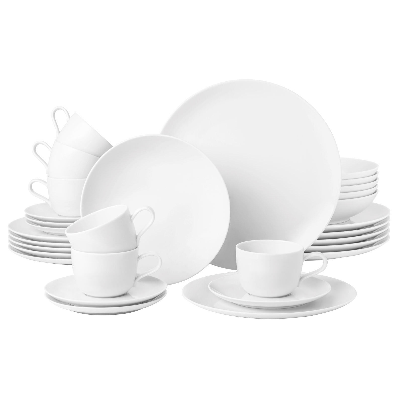 KOMBISERVICE Liberty Weiß weiß 30er Set - Weiß, Keramik (31.2/36.9/36.5cm) - Seltmann Weiden