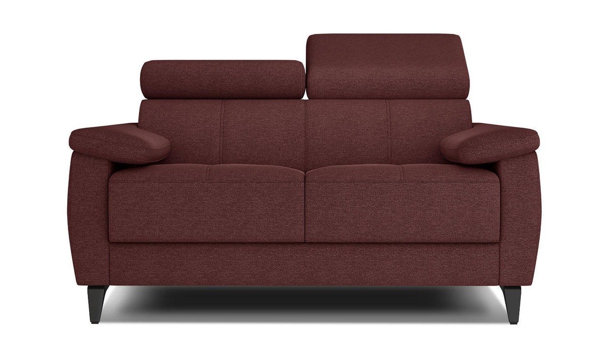 SOFA TAUNUS 2-Sitzer, bordeaux - Bordeaux/Schwarz, Holzwerkstoff/Textil (141/80/102cm) - Courtois Laville
