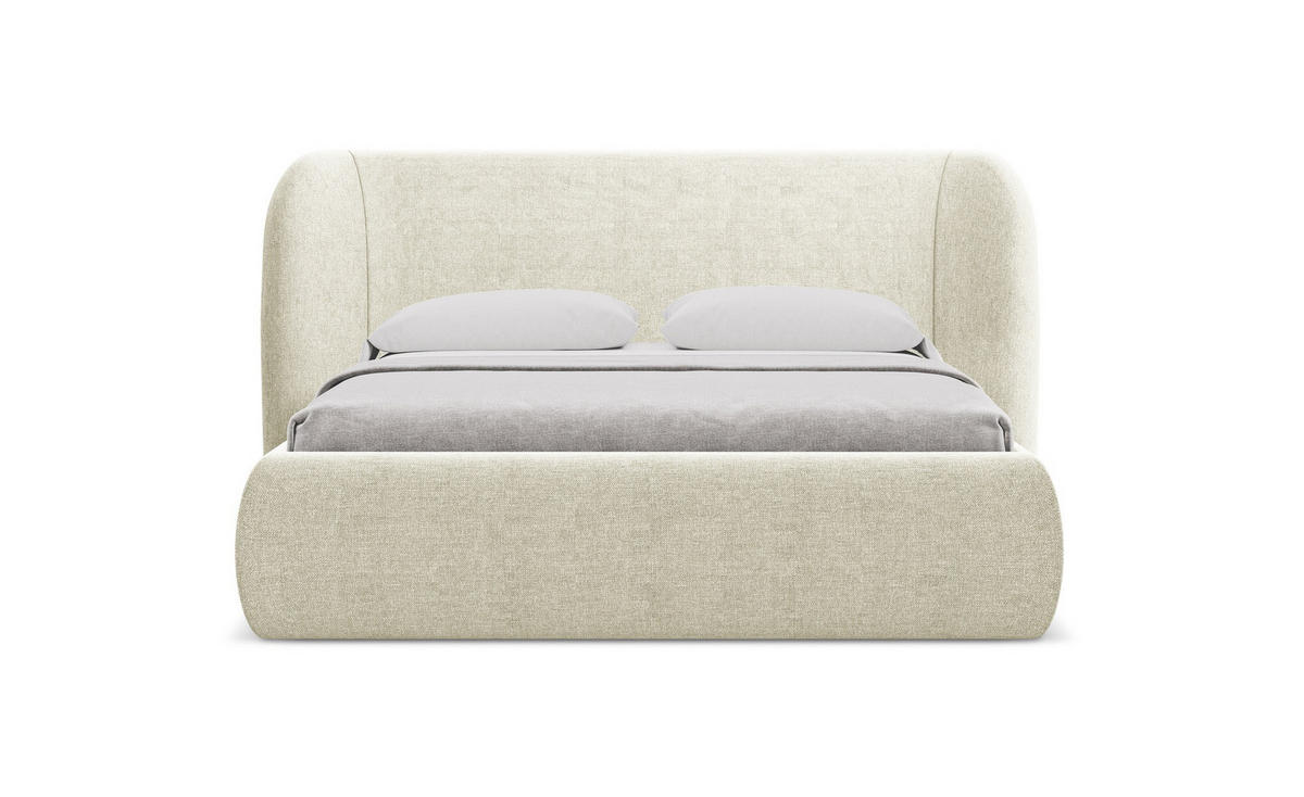 POLSTERBETT mit Bettkasten und Lattenrost 190x215 Beige - Beige/Schwarz, Kunststoff/Textil (140/200cm) - Makamii