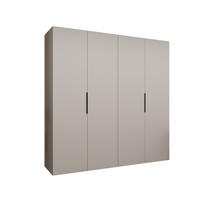 DREHTÜRENSCHRANK 202/200/52 4-türig - Kaschmir/Schwarz, Holz (200/202/52cm) - MÖBEL KRYSPOL