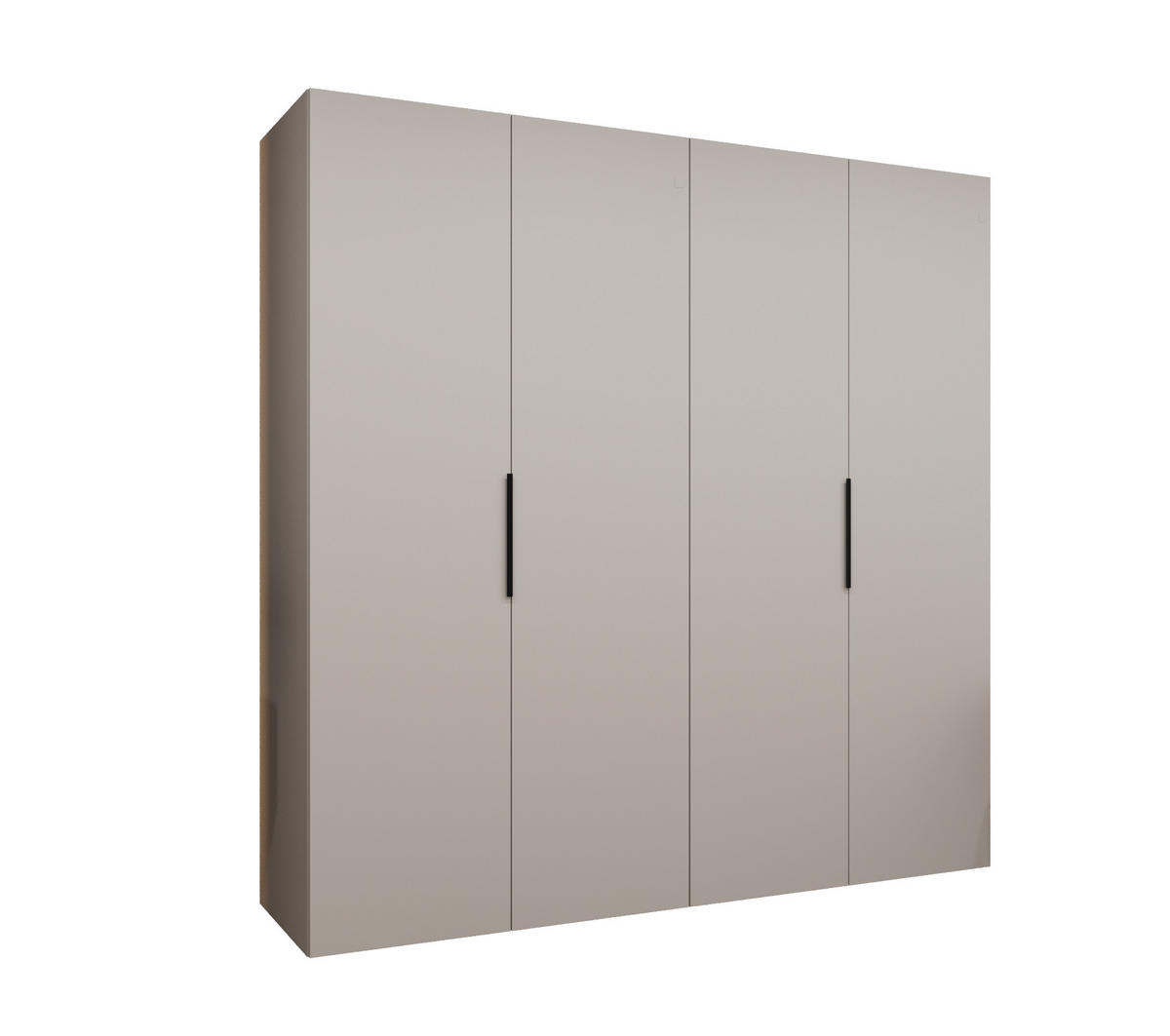 DREHTÜRENSCHRANK 202/200/52 4-türig - Kaschmir/Schwarz, Holz (200/202/52cm) - MÖBEL KRYSPOL