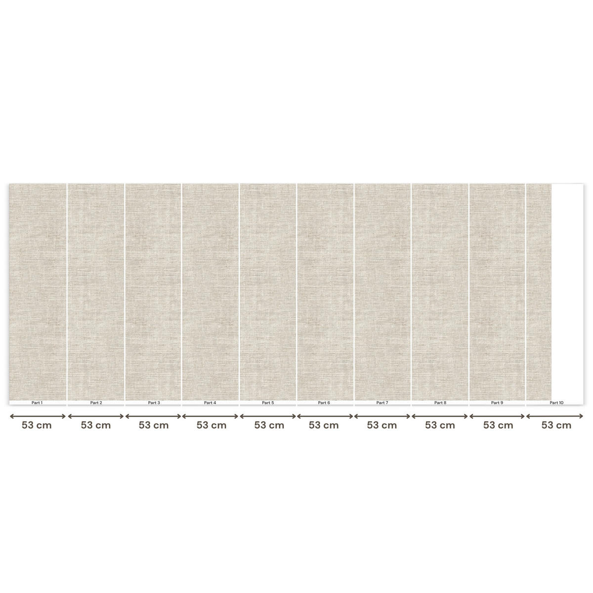 TAPETE - Leinen - Textur - Beige - 500x200 cm - Creme, Papier (500/200cm) - OnlyWow