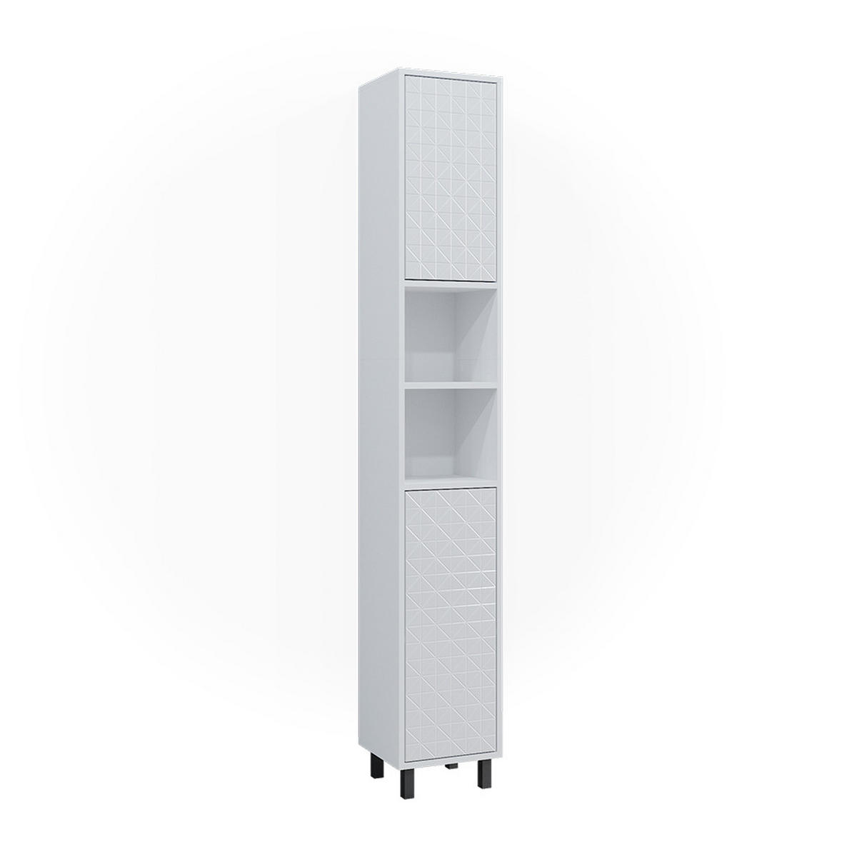 BADSCHRANK Agasta Weiß 30 x 190.3 cm - Weiß, Holzwerkstoff (30/190.3/28cm) - Vicco