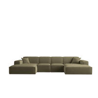 WOHNLANDSCHAFT Celes Premium Xs Opera - Olivgrün, Holzwerkstoff/Textil (342/73/165cm) - Fun Möbel