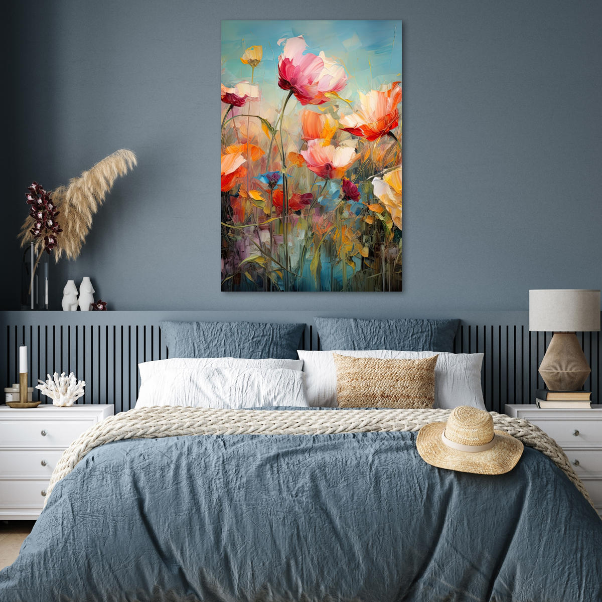 PLAKÁT Květiny - Akvarel - Umění - Botanické - Příroda 80x120 cm - pomerančová, papír (80/120/0.1cm) - MuchoWow