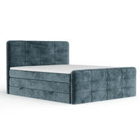 BOXSPRINGBETT Semplice Blau 160/200 cm - Blau/Schwarz, Holz/Holzwerkstoff (160/200cm) - Maison de Reve