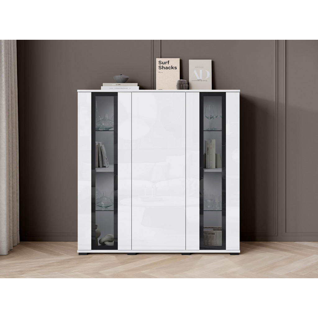 Thumbnail - Mirjan24 Kommode, Weiß, Holzwerkstoff, Rechteckig, 120x122x40 cm, Wohnzimmer, Kommoden & Sideboards, Highboards