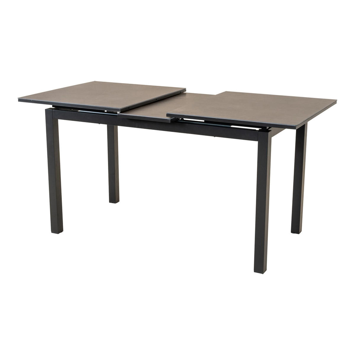 GARTENTISCH Lagos - Grau - 130/160/75/74 cm - Grau, Metall (130/75/74cm) - Lesli Living