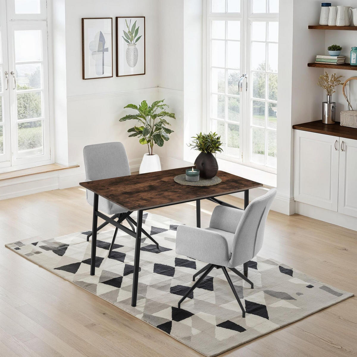 ESSTISCH Swansea,120 x 75 x 76 cm,Industrial Holz dunkel, rustikal - Rostfarben, Holz (120/75/76cm) - tectake
