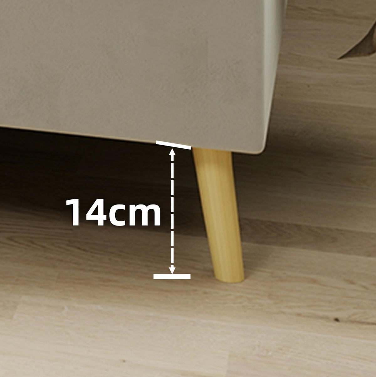 POLSTERBETT 160/200 cm Beige aus Stoff und Metall mit Lattenrost - Beige, Textil (160/200cm) - OKWISH