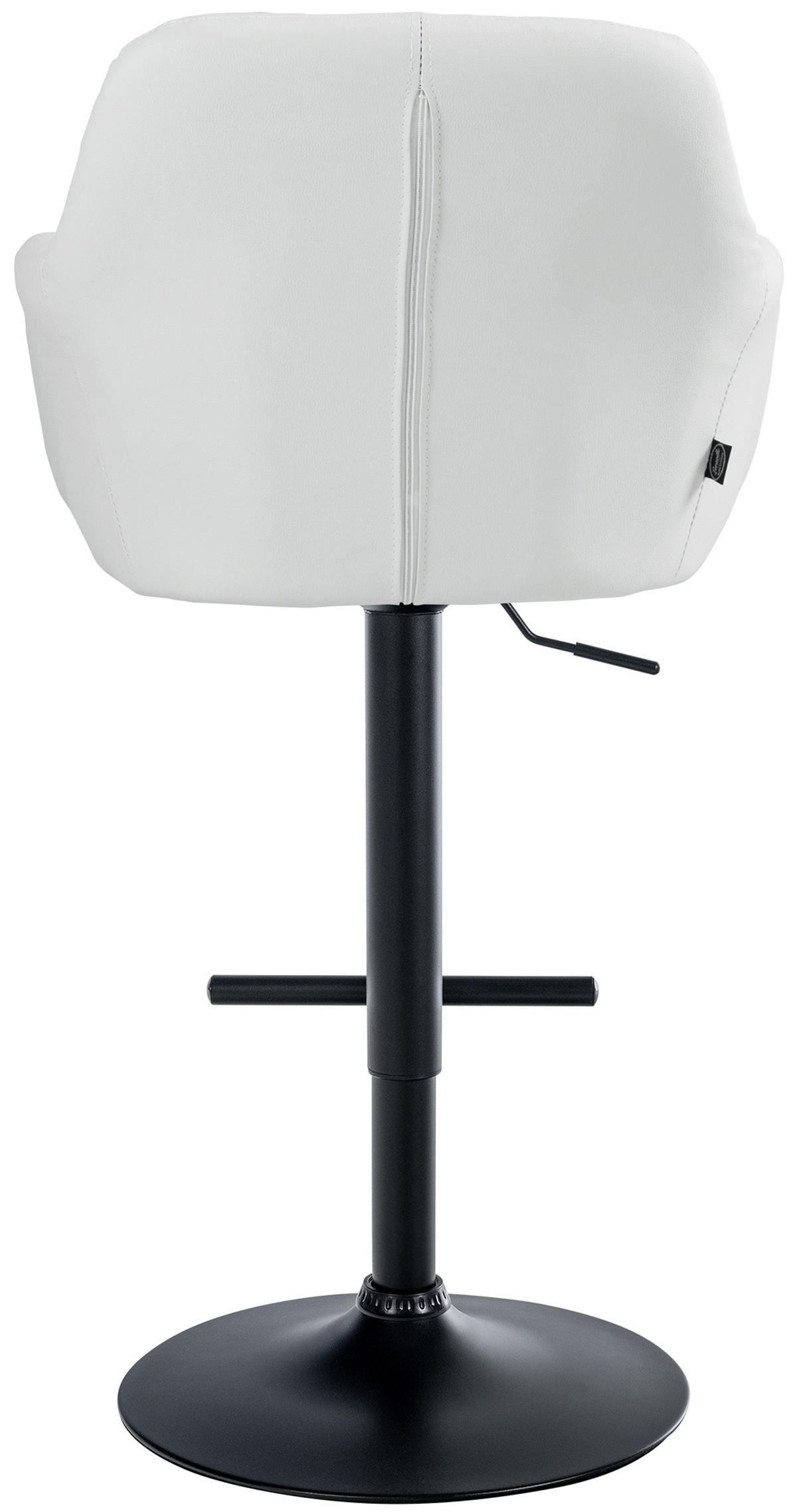 BARHOCKER Nardo Kunstleder schwarz weiß - Schwarz/Weiß, Kunststoff/Metall (57/118/59cm) - TPFLiving