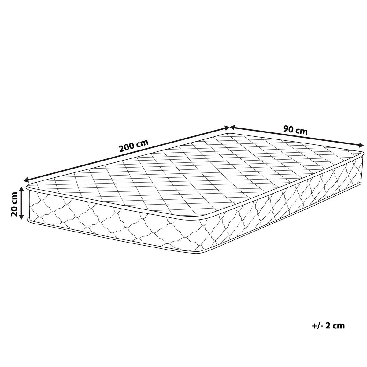 TASCHENFEDERKERNMATRATZE mittelfest/hart 90/200/20 cm Duo - Weiß, Textil (90/200cm) - Beliani