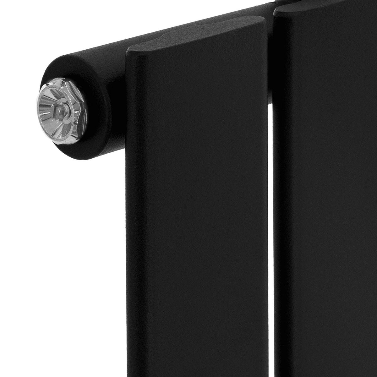 BADHEIZKÖRPER Stella 480x1600 mm Schwarz matt mit Mittelanschluss - Schwarz, Metall (48/160/5cm) - LuxeBath