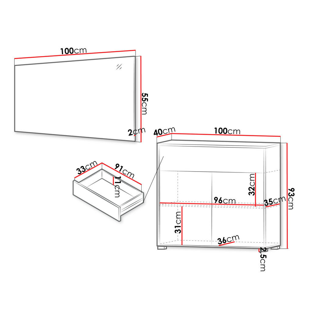 Thumbnail - Mirjan24 Garderoben-Set, Weiß, Holzwerkstoff, Rechteckig, 100x93x40 cm, Garderobe, Garderoben-Sets & Serien, Garderoben-...