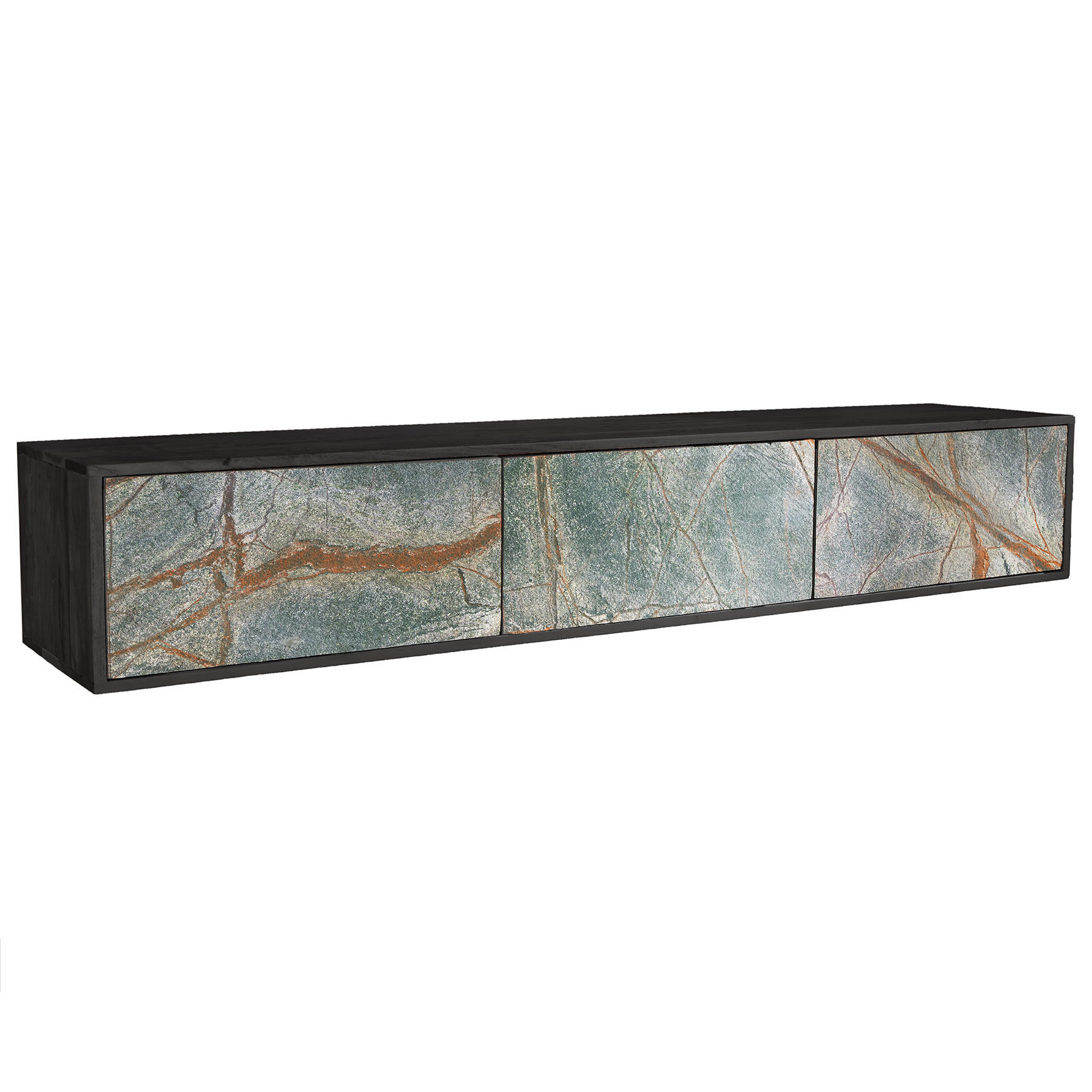 TV-LOWBOARD MOUNTAIN SOUL Akazie 160cm - Multicolor/Schwarz, Holz/Stein (160/29/33cm) - riess-ambiente